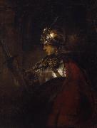 REMBRANDT Harmenszoon van Rijn A Man in Armour (mk33) oil painting on canvas